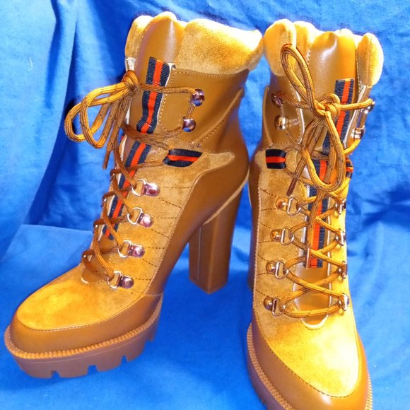 AZALEA WANG I GOT THE SAUCE CHUNKY HEEL BOOTIE IN BROWN  ( BRAND NEW !!!! ) - Picture 9 of 9